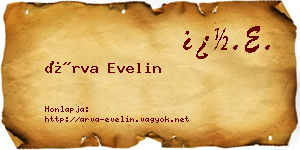 Árva Evelin névjegykártya