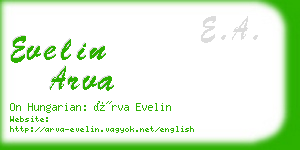 evelin arva business card